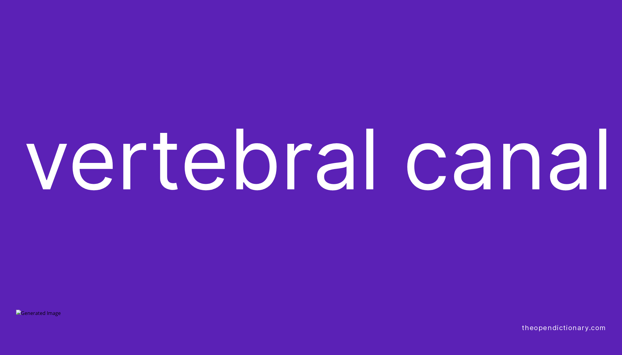 What Is The Meaning Of Vertebral Canal